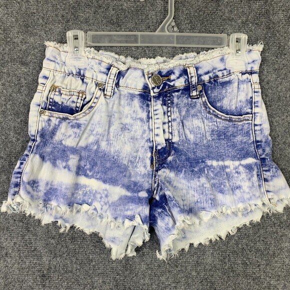 LOLO Jeans Tie Dye Bootie Shorts Women XS Raw Edges Light Weight - Picture 1 of 7